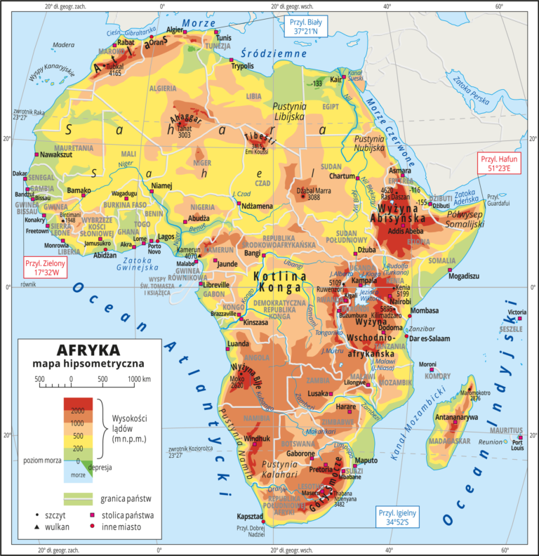 Mapa Fizyczna Afryki Do Nauki Afryka – gozych – strona nauczyciela